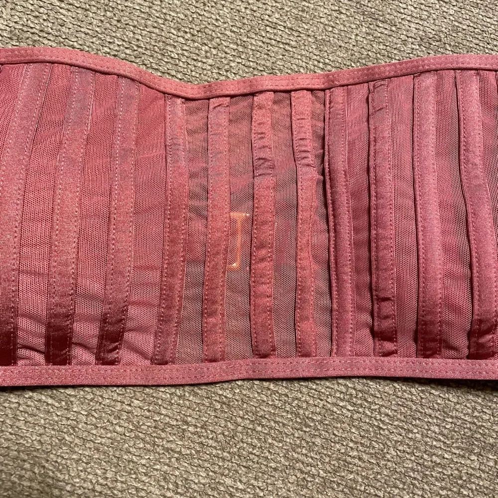 BCBGMaxAzria Apricot Blush Seams Bandeau Bikini Top, size 8, NWT - Picture 8 of 9